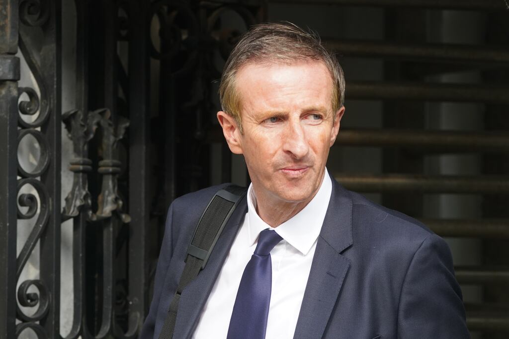 Chief Financial Officer Richard Collins leaving the Committee on Tourism, Culture, Arts, Sport and Media at Leinster House, Dublin, on the controversy around Ryan Tubridy's misreported salary payments. Photograph: Brian Lawless/PA Wire
