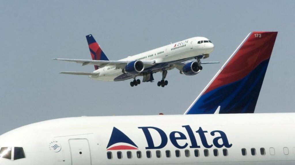A file photograph of a Delta Air Lines jet taking off at Atlanta Hartsfield-Jackson International Airport in Atlanta, Georgia. Photogrpah: Erik S Lesser/EPA