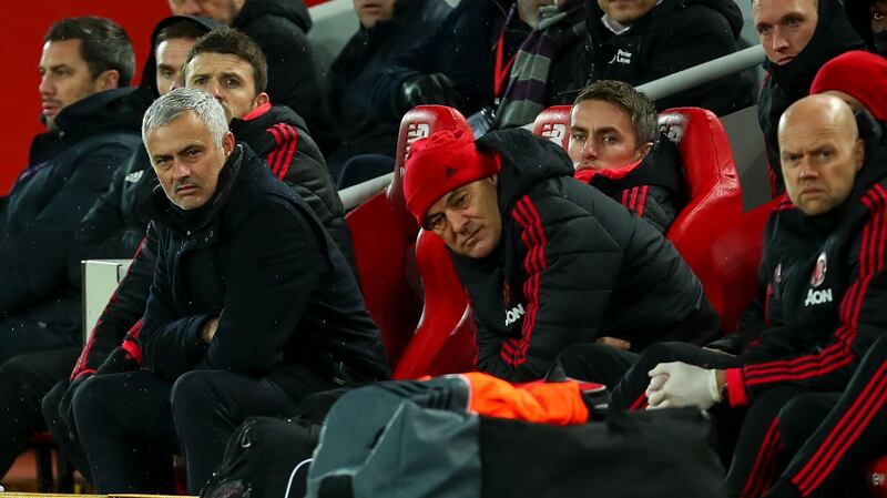 Mourinho’s final game came in a 3-1 defeat away to Liverpool. Photo: Robbie Jay Barratt - AMA/Getty Images