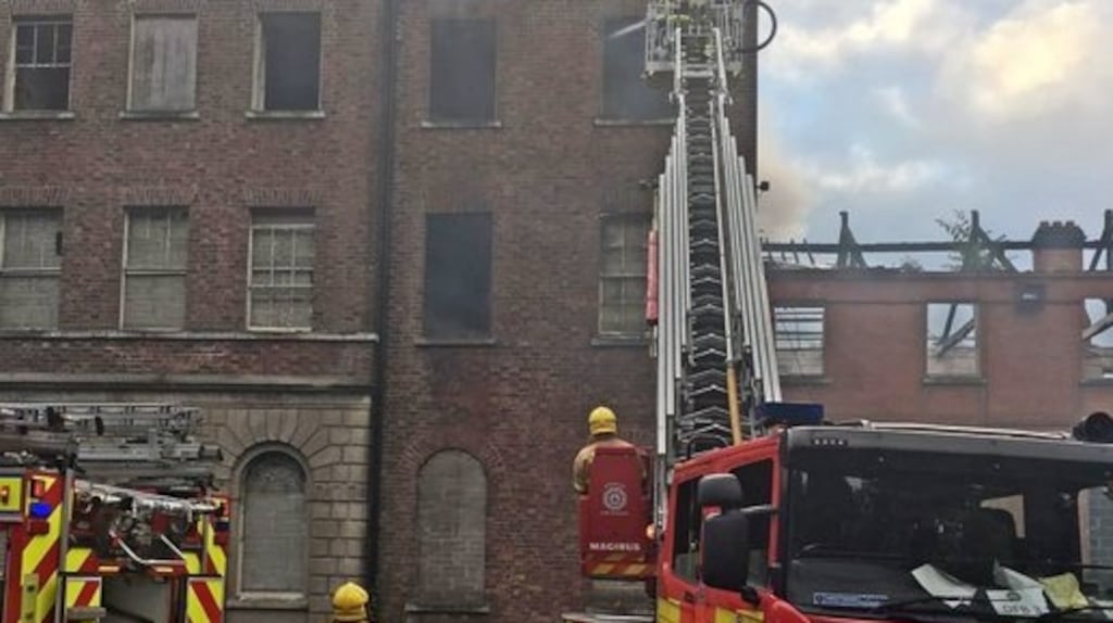 Members of Dublin Fire Brigade attend a fire at Belcamp College on Friday. Photograph: Dublin Fire Brigade