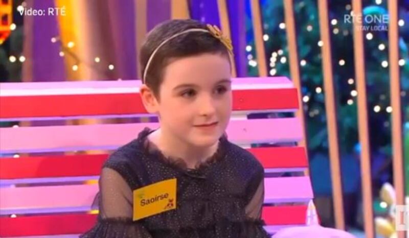Saoirse Ruane on the Late Late Toy Show 2020. Photograph: RTÉ screenshot