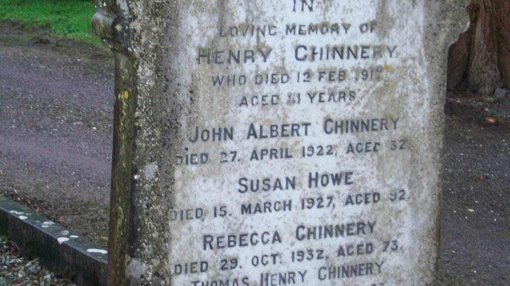 The grave of John Chinnery, one of those killed in April 1922 and remembered this month.