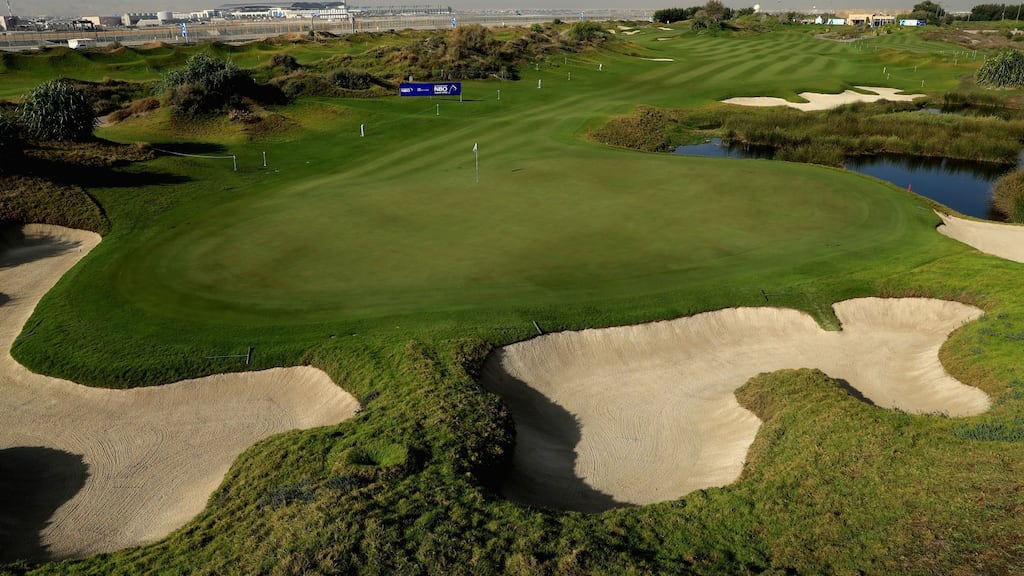 The tenth hole at Al Mouj Golf in Muscat, Oman. Photograph: Andrew Redington/Getty Images