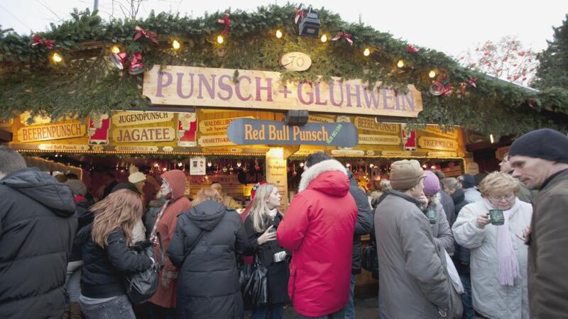 A gluhwein stall in Christkindlmarkt, Vienna. Running from November 15th to December 24th.