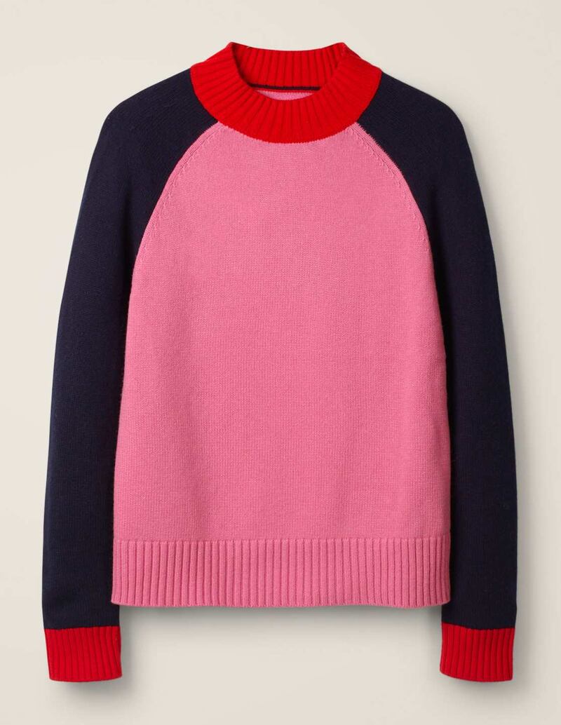 Colour block jumper, €110, Boden