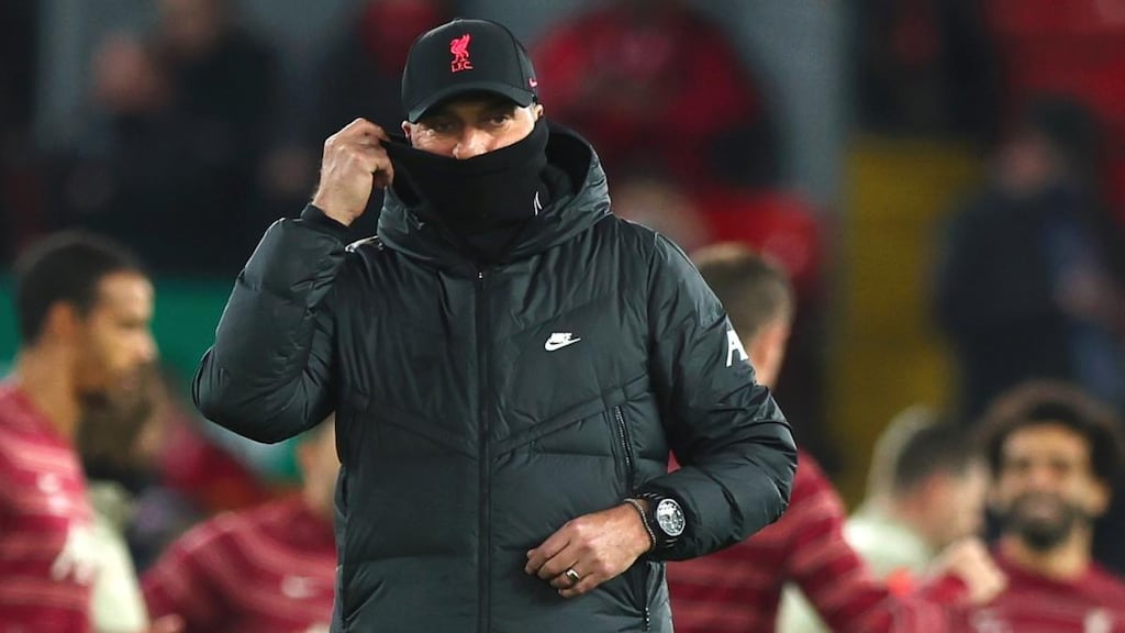 Jurgen Klopp will miss Liverpool’s trip to Stamford Bridge on Sunday. Photograph: Lynne Cameron/EPA