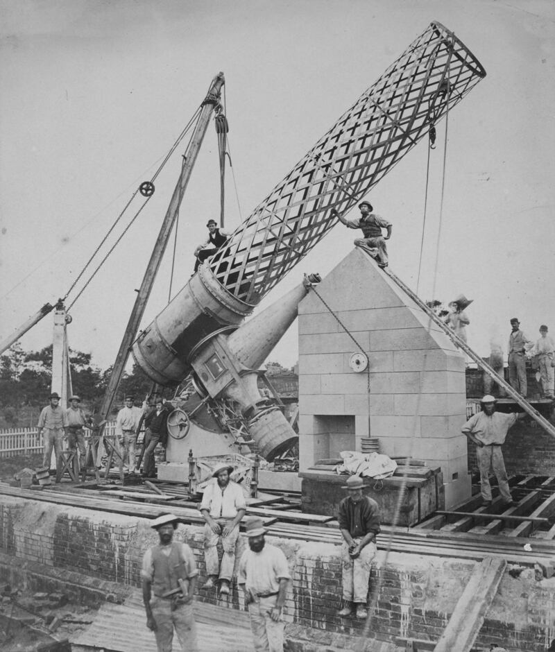 Great Melbourne Telescope: the instrument being installed in 1869, after it was shipped in pieces from the works of Howard Grubb, in Dublin. Photograph: Museums Victoria