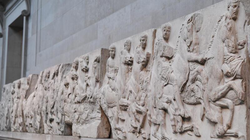 Another section of the Parthenon Marbles. Photograph: Facundo Arrizabalaga/EPA