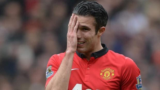Manchester United’s Robin Van Persie barely got a look in at Old Trafford. Photograph: peter Powell/EPA