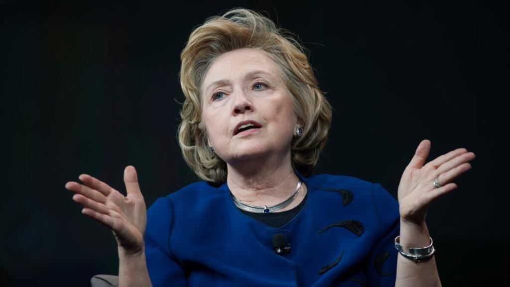 Potential presidential candidate Hillary Clinton says: “Great nations need organising principles, and ‘Don’t do stupid stuff’ is not an organising principle.” Photograph: David Paul Morris/Bloomberg