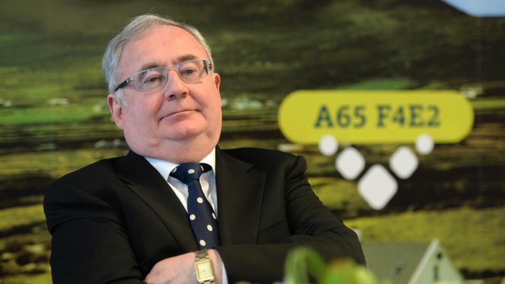 Former minister for communications, energy and natural resources, Pat Rabbitte, at the announcment of details of the Eircode, the national postcode system. Photograph: Dara Mac Dónaill / The Irish Times