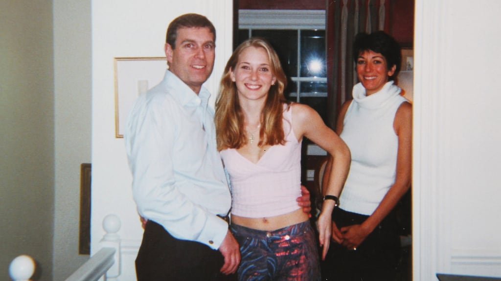 Prince Andrew and  Virginia Roberts (now Giuffre) at Ghislaine Maxwell’s home in London in 2001. Prince Andrew’s supporters claim the photo is fake. Photograph: Virginia Giuffre