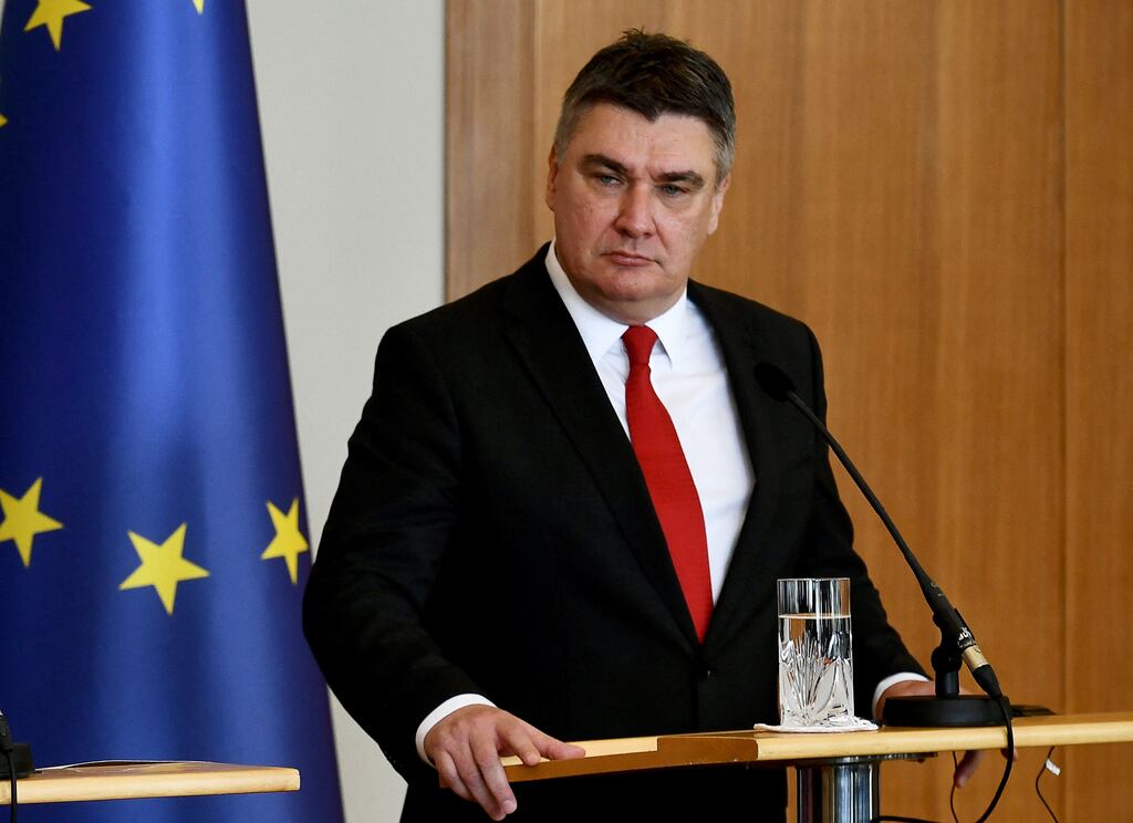 Croatia's constitutional court has ruled that the country's president, Zoran Milanovic, must resign immediately if he runs for parliament or gives public statements as a future candidate for prime minister. Photograph: Denis Lovrovic/AFP via Getty Images