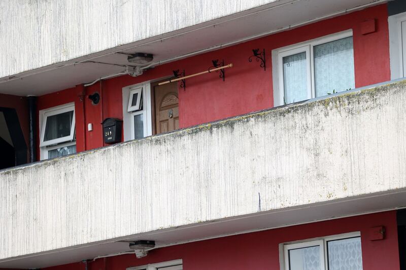 Detail of an apartment block at Oliver Bond House in Dublin city. Photograph: Sam Boal/Rollingnews.ie
