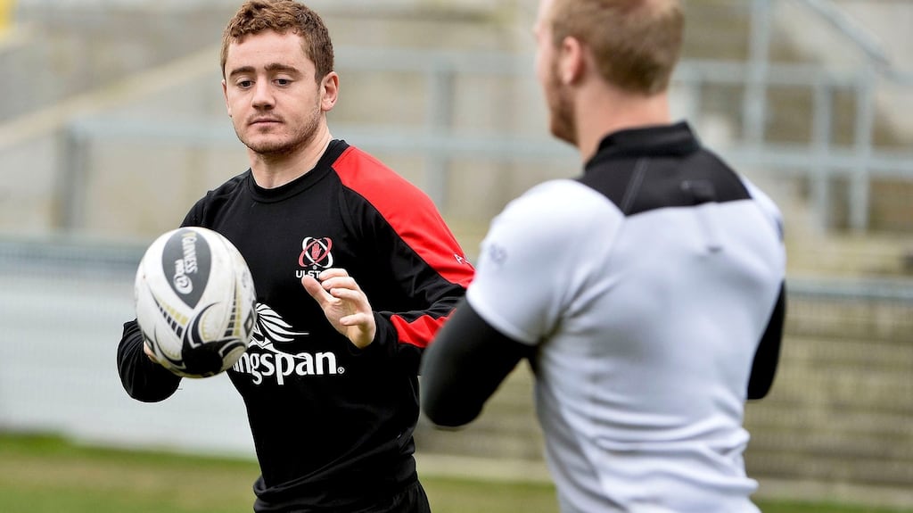 Paddy Jackson: “Whether it’s Johnny or Mads, we’re going up against each other, but . . .I’ll just be trying to focus on my own game.” Photograph: Stephen Hamilton/Presseye/Inpho