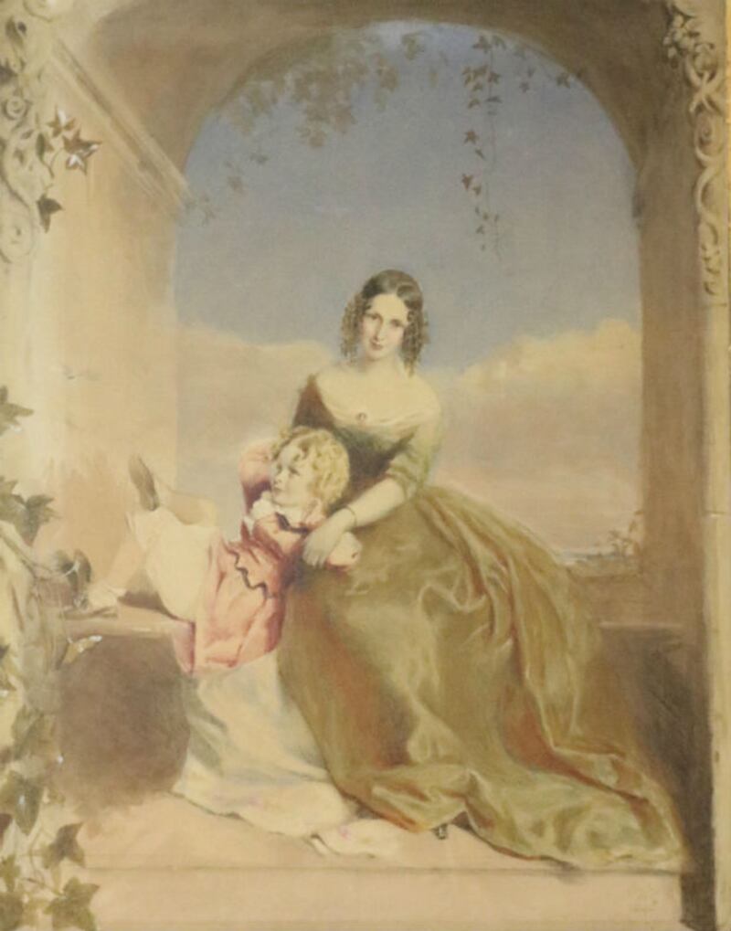 Lot 279: Early watercolour A Lady and her Child by Sir Frederick William Burton (€5,000–€7,000)