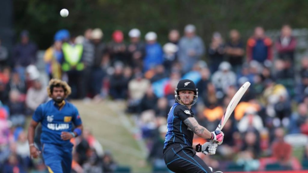 Brendon McCulum got New Zealand’s innings off to a blistering start in their opening World Cup victory over Sri Lanka. (Photograph: REUTERS/Anthony Phelps)