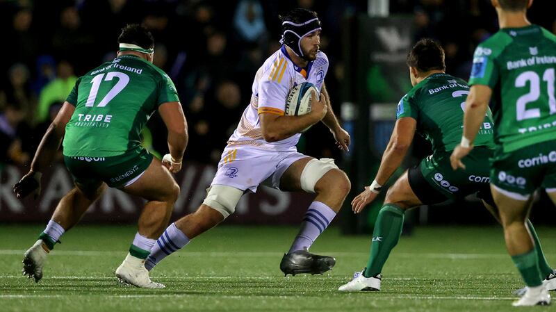 Leinster's Caelan Doris carries against Connacht. Photograph: Ben Brady/Inpho
