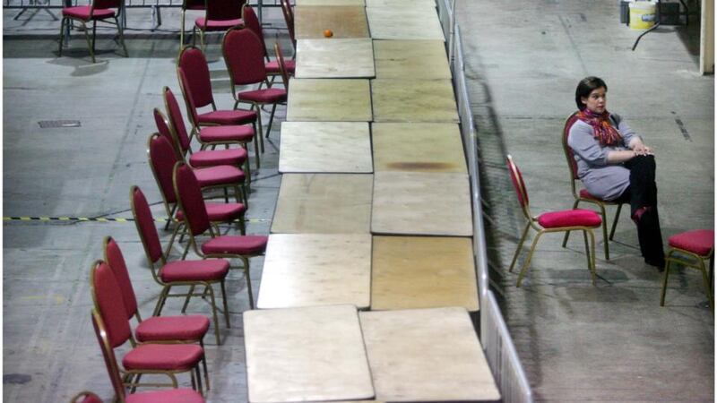 Mary Lou McDonald at the RDS count centre after she lost her MEP seat in the 2009 elections. Photograph: Bryan O’Brien
