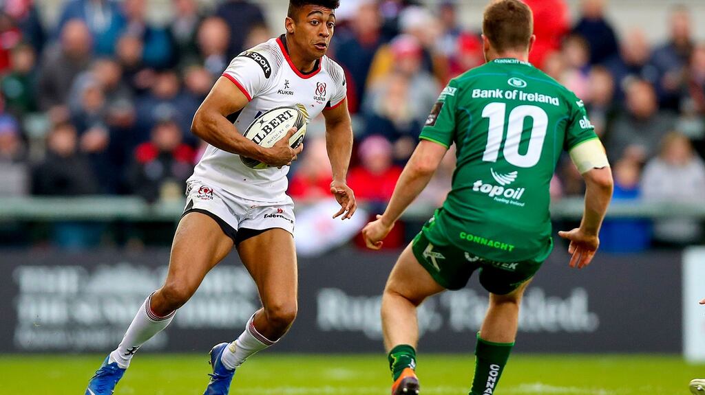 John Cooney is at scrumhalf and is joined in the backline by the returning Craig Gilroy and Robert Baloucoune (above), who is set for his first start of the season. Photograph: Tommy Dickson/Inpho