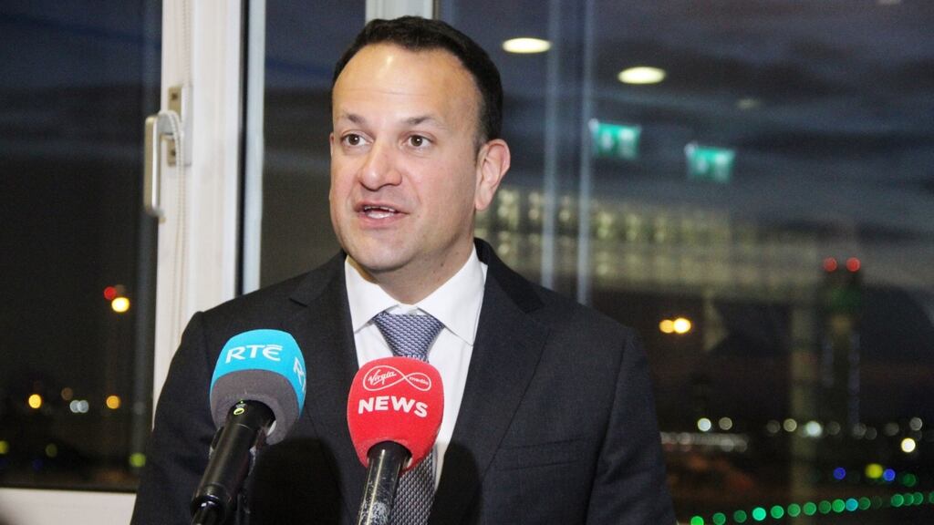 Tánaiste Leo Varadkar at Dublin Airport on Saturday evening. Photograph: Ronan McGreevy