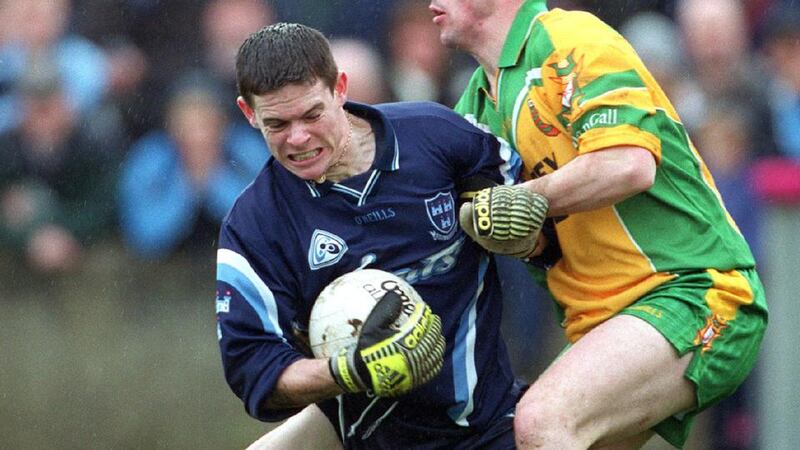 Stephen Cluxton making his first league appearance for Dublin against Donegal in 2002. Photograph: Lorraine O’Sullivan/Inpho