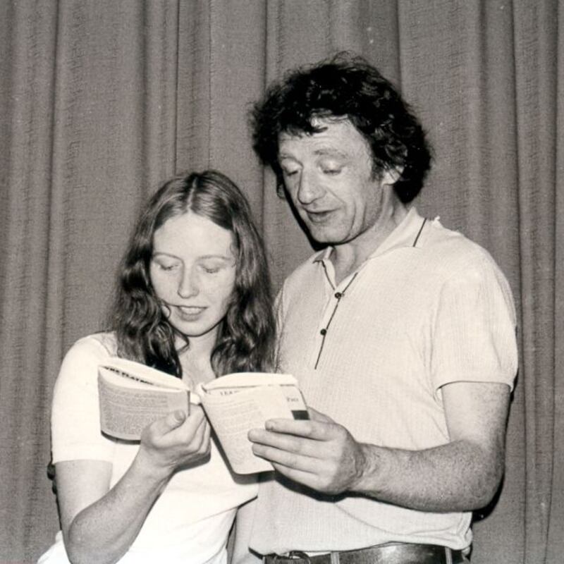 Druid: Marie Mullen and Mick Lally rehearse The Playboy of the Western World in 1975