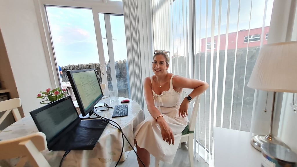 Siobhan Donohoe is working from her holiday home from home in Tramore, Co Waterford.