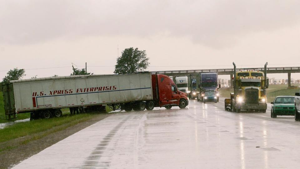 Oklahoma City Mayor Mick Cornett warned of the dangers posed by taking to the roads during a tornado thunderstorm. Photograph: Bill Waugh/Reuters