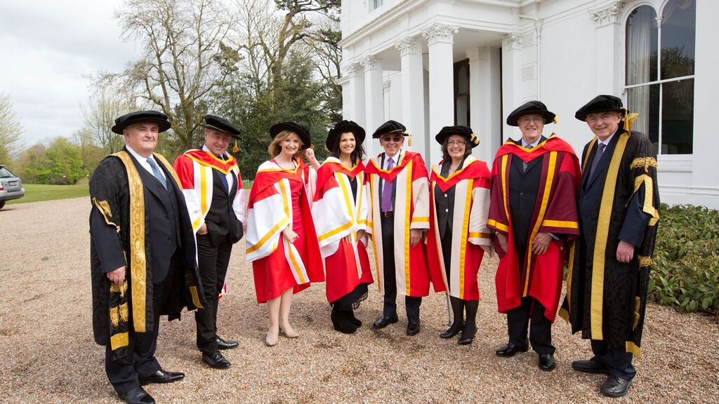The University of Limerick conferred honorary doctorates on six exceptional individuals from the worlds of humanitarianism, business, the arts and the public sector, including Ali Hewson. Photograph: Seán Curtin FusionShooters