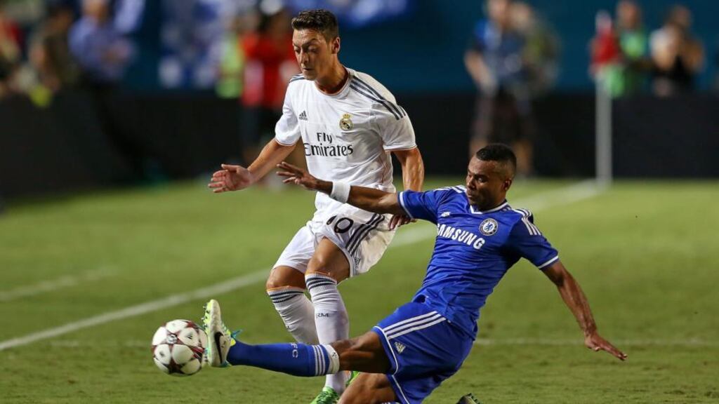 Mesut Ozil wants to stay at Real Madrid after a fine start to the season. Photograph: Mike Ehrmann/Getty Images