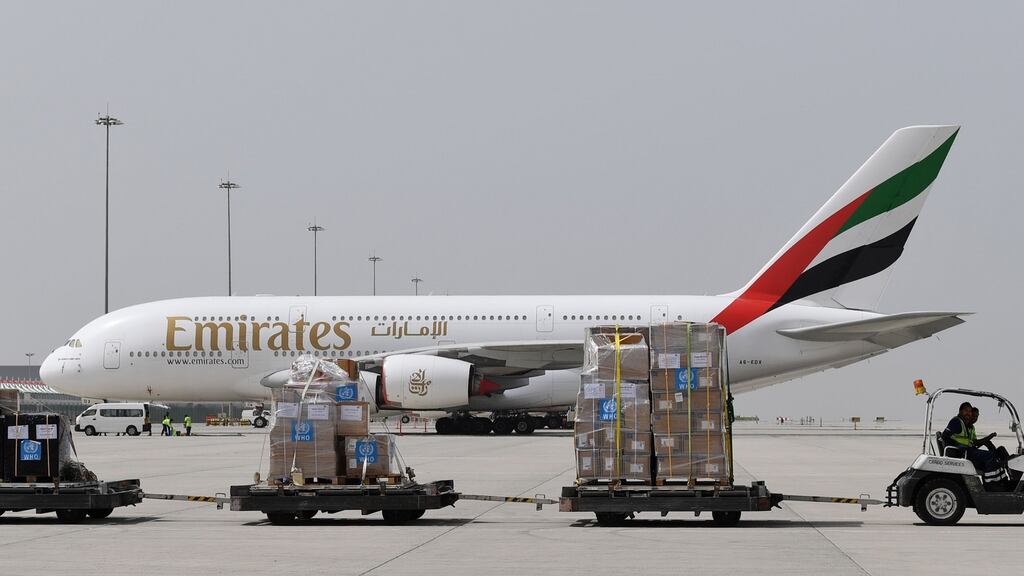 Emirates has announced it will suspend most passenger flights by March 25th. Photograph: Karim Sahib/AFP via Getty