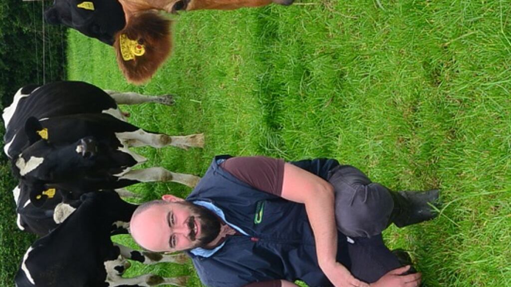 Teagasc dairy specialist, James Dunne (right), with Cavan dairy farmer, Gene O’Rourke. James will facilitate a live webinar focusing on the Teagasc Lakeland Dairies Joint Programme during the ESEE2021 Conference.