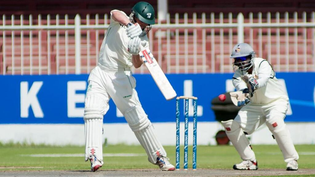 Ireland captain William Porterfield made a century on the final day of the Intercontinental Cup clash against the UAE in Sharjah. Photograph: Barry Chambers/Inpho/ICC