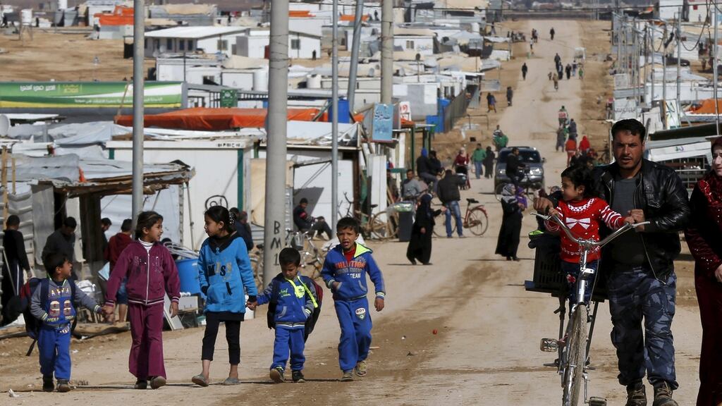 Al Zaatari  camp in the Jordanian city of Mafraq. Jordan’s King Abdullah said  his people could not accept any more refugees. Photograph: Muhammad Hamed/Reuters