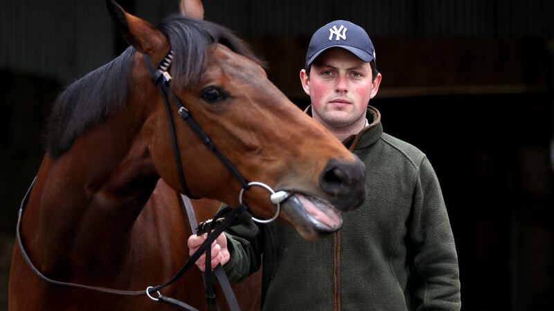 Trainer Michael O’Callaghan with Now or Never. Photograph: Morgan Treacy/Inpho