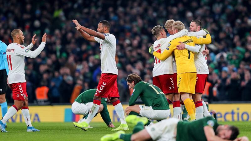 Ireland missed out on automatic qualification for Euro 2020 after a 1-1 draw with Denmark. Photograph: Ryan Byrne/Inpho