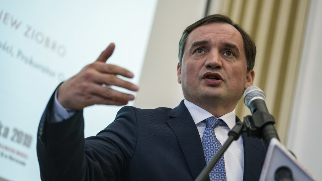 Polish justice minister Zbigniew Ziobro has asked the country’s constitutional court to examine whether the European Convention on Human Rights is applicable as a whole in Poland. Photograph: Attila Husejnow/SOPA/LightRocket via Getty