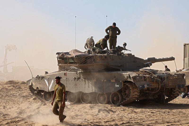 Israeli forces are deployed on the border with Gaza in southern Israel on November 5th. Photograph: Menahem Kahana/Getty