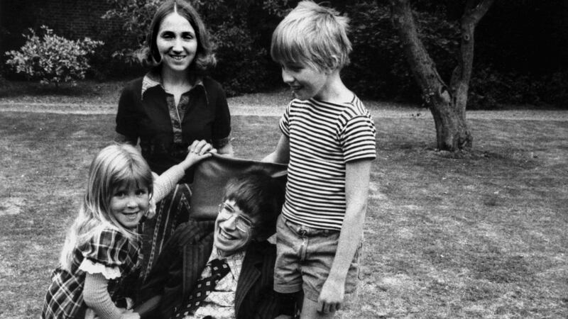 Stephen Hawking with his first wife Jane and their son and daughter. Photograph: Ian Berry/Magnum