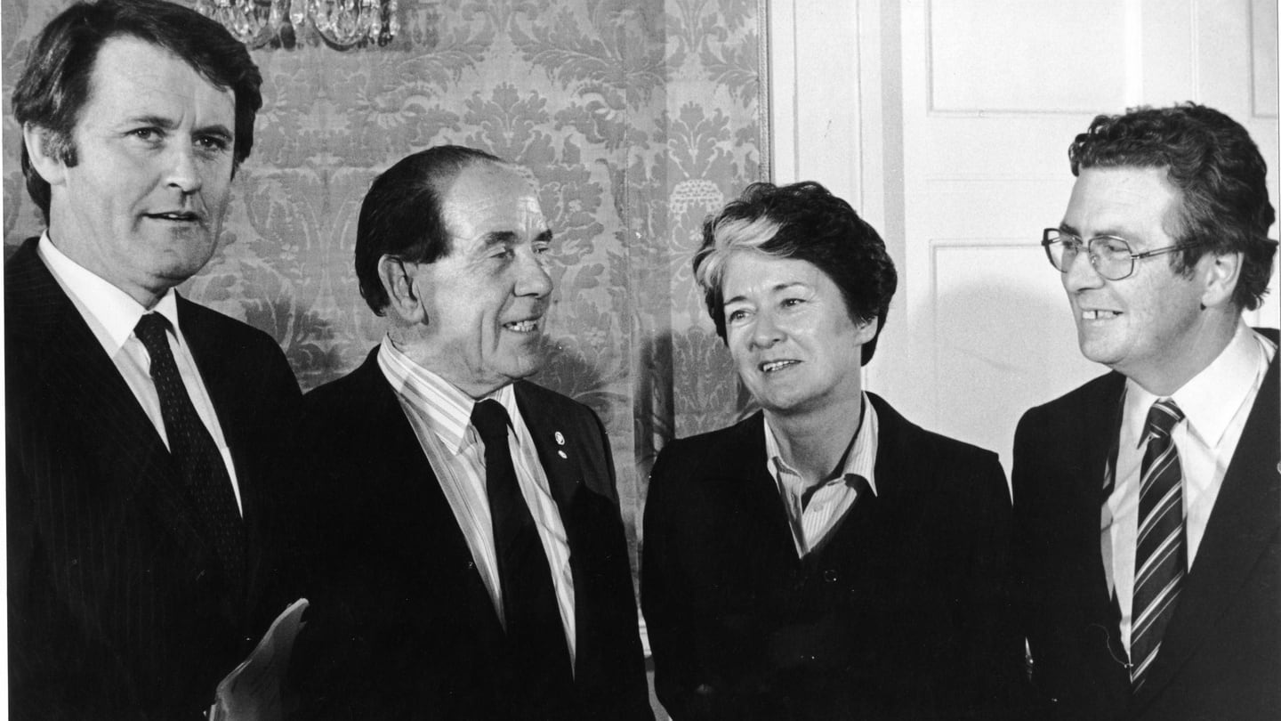 Labour TDs Michael O’Leary, Jim Tully, Eileen Desmond and Liam Kavanagh in 1981.