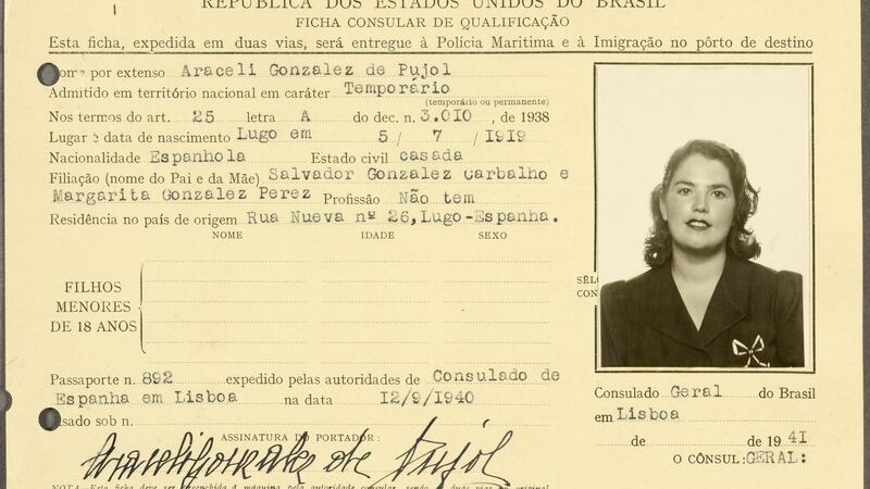 Araceli Garcia, Juan Pujol García’s wife. Photograph: The National Archives/PA Wire
