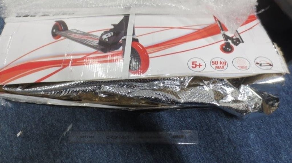 A parcel of toys in which herbal cannabis was detected at Portlaoise Mail Centre. Photograph: Revenue