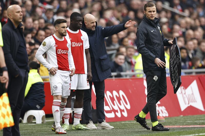 Feyenoord coach Arne Slot and Ajax coach Erik ten Hag during their days in the Dutch top flight. Photograph: Maurice Van Steen/ANP via Getty Images