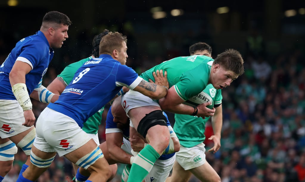 Ireland's Joe McCarthy in action during the World Cup warm-up against Italy last summer. Photograph: Damien Eagers/PA