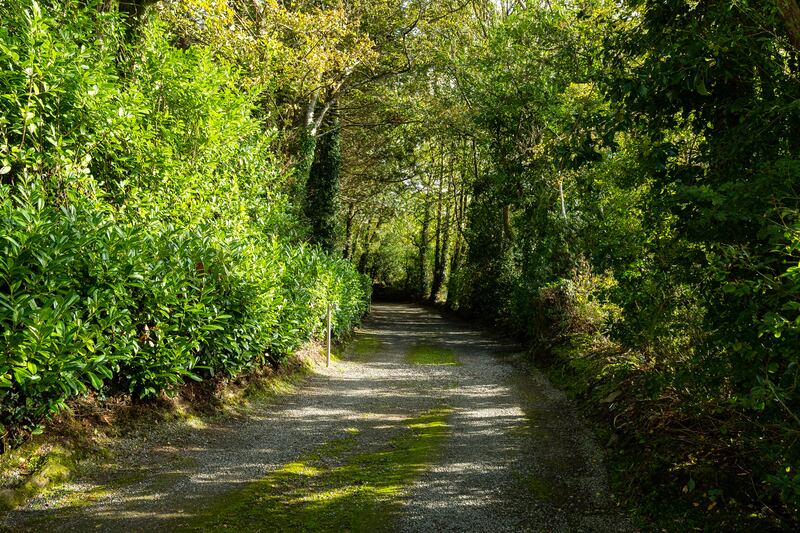 The property is hidden at the end of a private driveway
