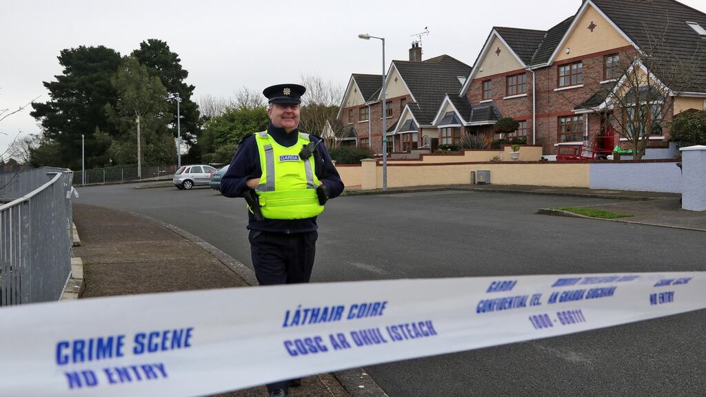 Gardaí at Clonmore Estate, Ardee, Co Louth on Tuesday. Photograph: Collins