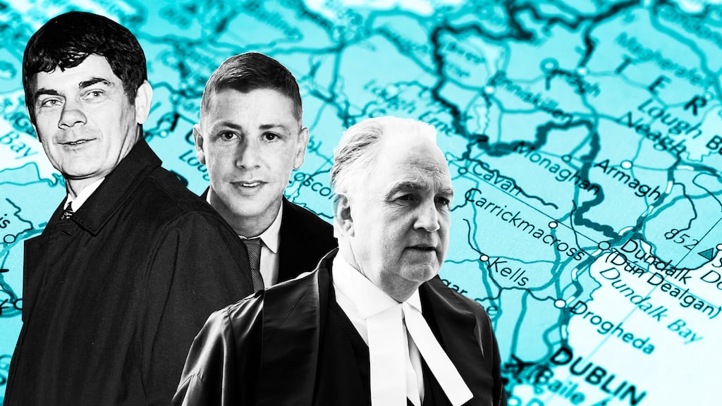 Gerard Hutch (left), Jonathan Dowdall and Brendan Grehan SC.