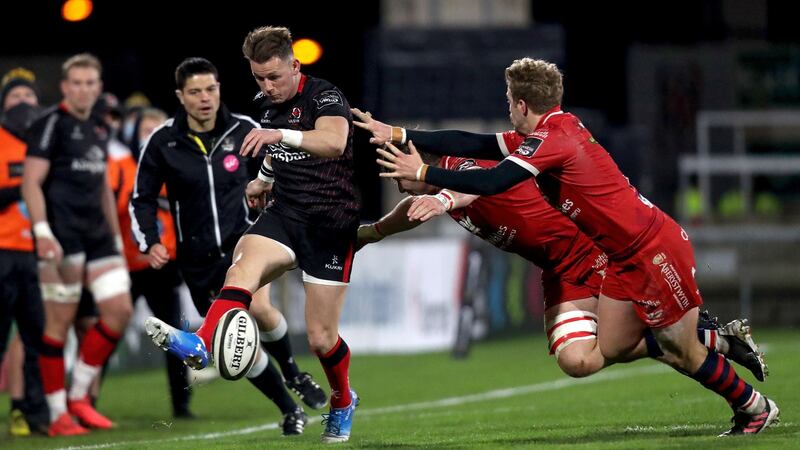 Ulster’s Craig Gilroy in action during his team’s home win against the Scarlets. Photograph: Inpho