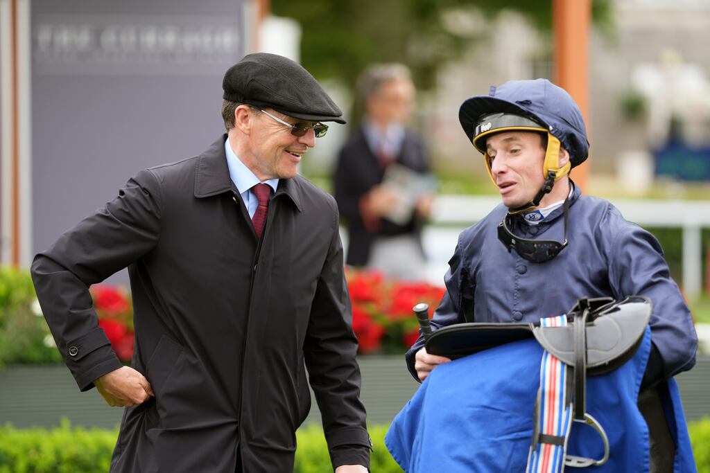 Trainer Aidan O'Brien and Jockey Ryan Moore combined as Whistlejacket won the trainer a fifth Prix Morny at Deauville. Photograph: Niall Carson/PA Wire